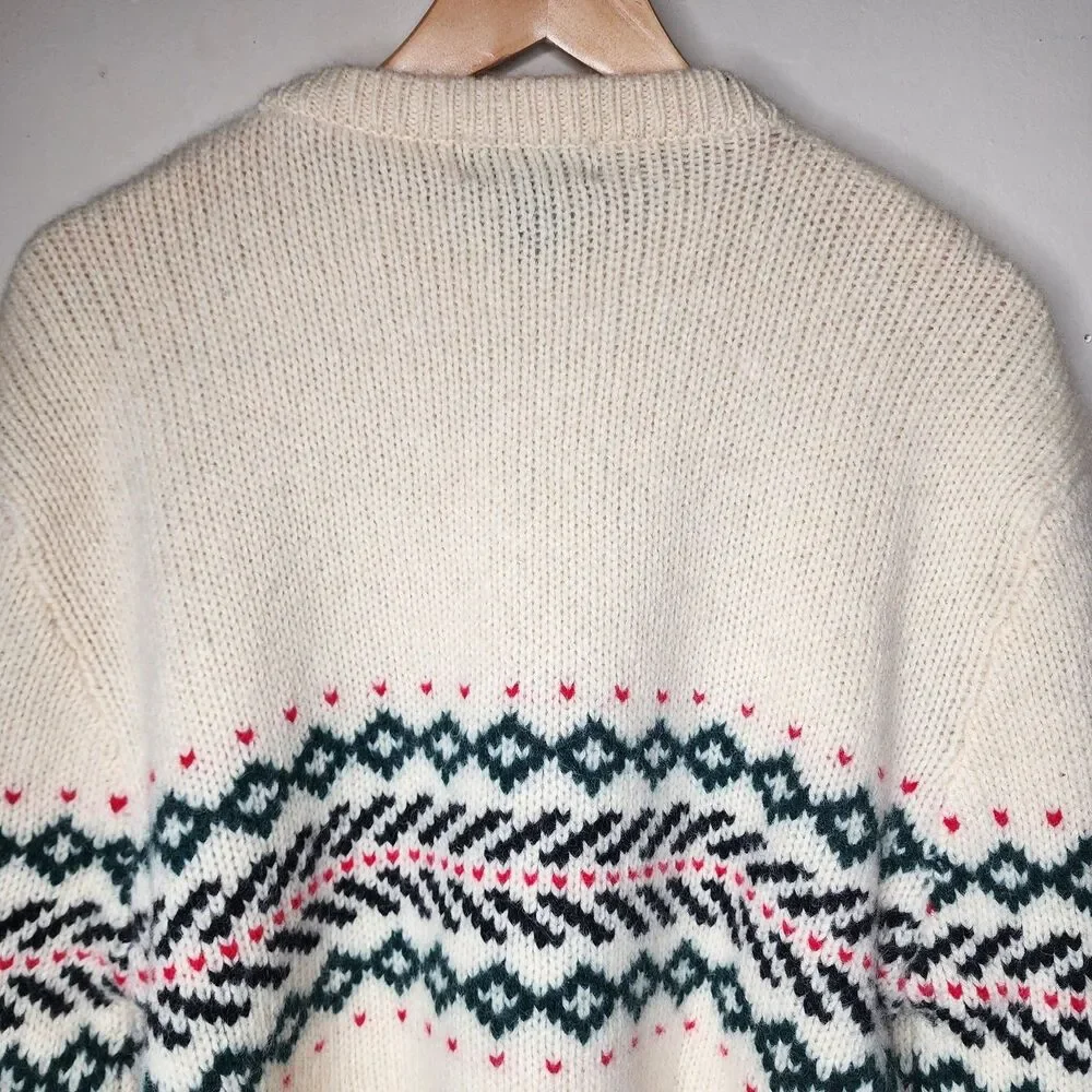 Vtg Christopher Hayes Wool Knit Sweater Fair Isle Nordic Intarsia Mens Large